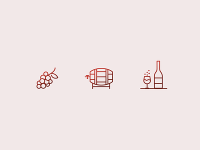 some icons related to wine bottle glass grape icons keg red red wine simple stroke vector wine