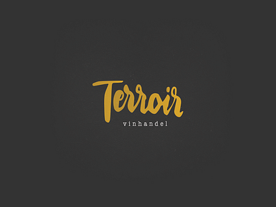 Terroir vinhandel logo brush custom gold lettering logo special terroir type wine