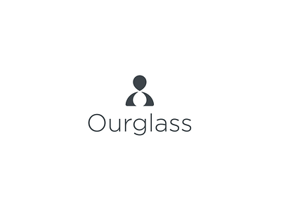 Ourglass logo app branding clean hour glass logo negative space person simple
