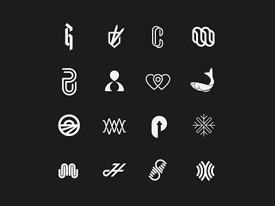Logo Collection black branding clean geometric logo logo mark mark vector white