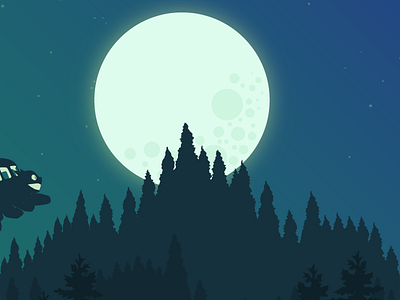 Moonlighting after effects animation catbus moonlight trees wip