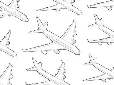 Planes! Planes! Planes! 747 777 a380 airlines infographic isometric line art planes