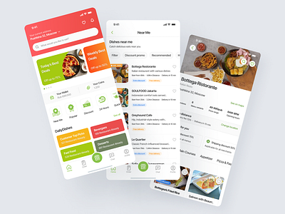 Food delivery app app application colorful delivery food ui