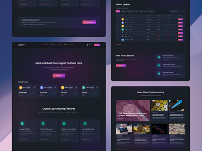 Crypto landing crypto dark dark theme landing ui web крипта