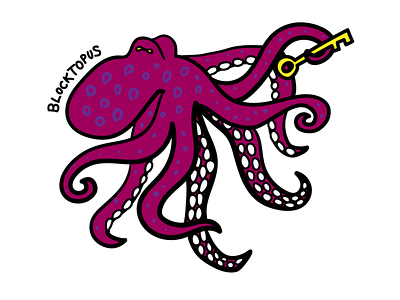 Blocktopus illustration mascot mascot character octopus whimsical