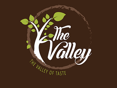 The Valley Restaurant - Logo (Karachi) app brand identity branding brown design fine art icon illustration leaf logo photoshop restaurant taste tree tree logo typography valley vector web white