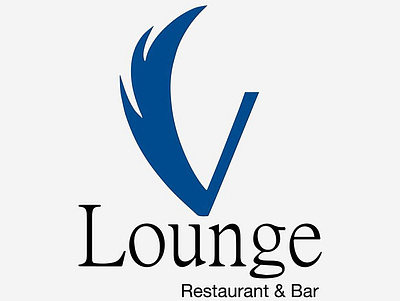 V Lounge Restaurant & Bar - Logo (Baku) blue brand identity design icon illustration logo photoshop restaurant simple vector