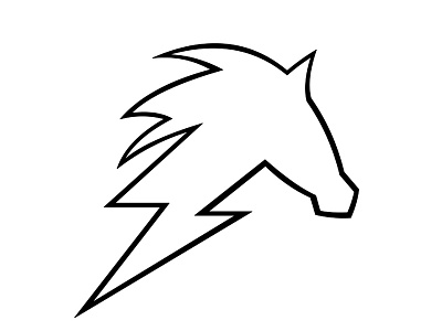 Thunder and Lightning Horse Logo animal horse lineart logo logos pictogram