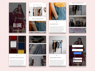 Blure - Fashion App Design Concept app app design art ecommerce fashion fashion app mobile mobile app phone phone app ui uidesign uiux ux uxdesign web