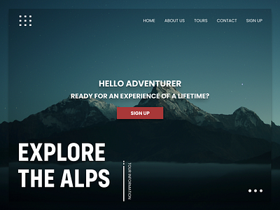 Explore The Alps Landing Page