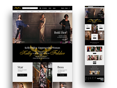 Concept web UI design for Kelly Felder fashion brand adobe black branding concept concept design design designs ecommerce fashion idea mobile redesign ui ux website website design