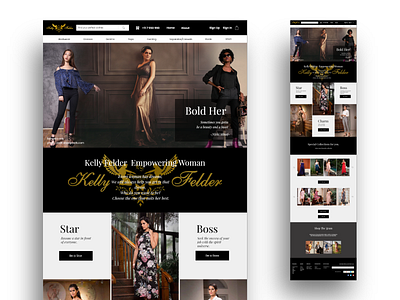 Concept web UI design for Kelly Felder fashion brand