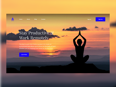 Online meditation program website landing page
