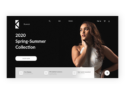 Ruwest Fashion Brand Landing Page Design adobe adobexd branding design designs dribbble graphicdesignui illustration landing design landingpage ui ui design uidesign userexperience userinterface vector website