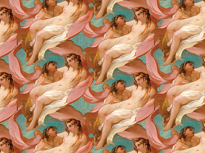 Venus Emerging From The Sea history painting pattern tile