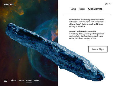 Space travel project concept design fictional flight planets space ui