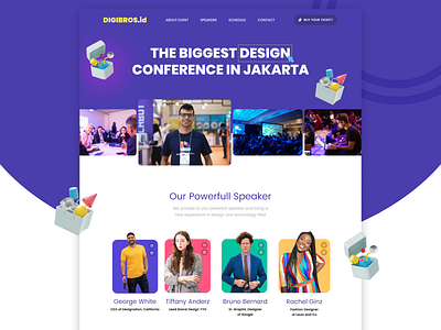 Conference Event Landing Page Website 3ddesign colorfull conference eventwebsite figma indonesia landingpage ticketing uiux uiuxdesign website
