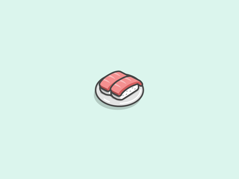 Kaiten sushi animation dish egg food sushi tuna
