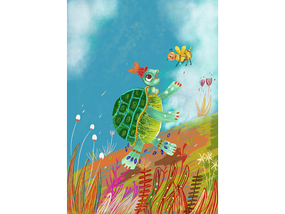 Children Book Illustration animals bee book cover character children childrenbookillustration illustration kidlitart kids kids illustration turtle