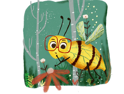 Bee bookillustration characterdesign childrenbookillustration childrenillustration illustration kids art kids book kids illustration