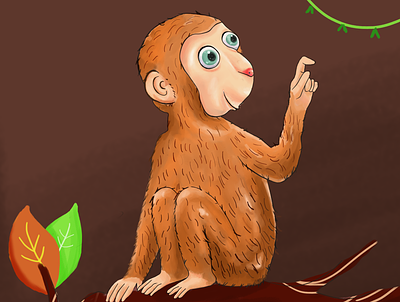 Monkey characterdesign children childrenbookillustration illustration logo