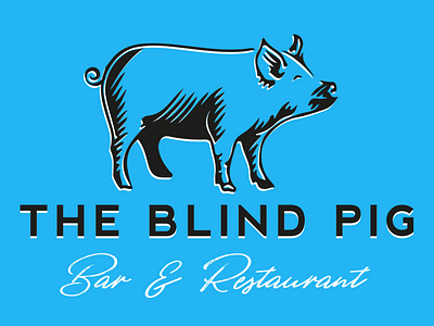 Blind Pig bar branding illustration logo restaurant