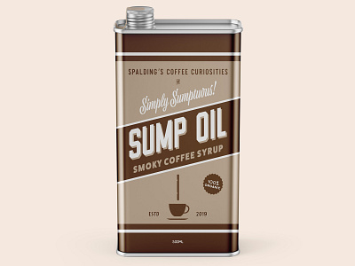 Sump Oil Coffee Syrup branding coffee design packaging tin type