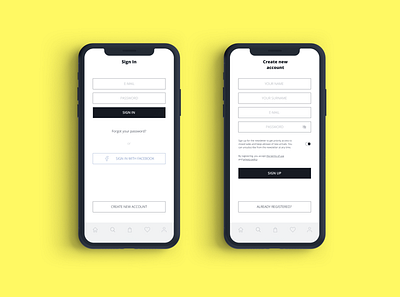 online shop sign in/sign up page dailyui 001 design logo mobile online online shop screens shop ui