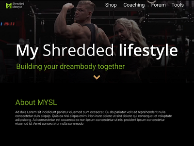 MYSL landing page ui ux web