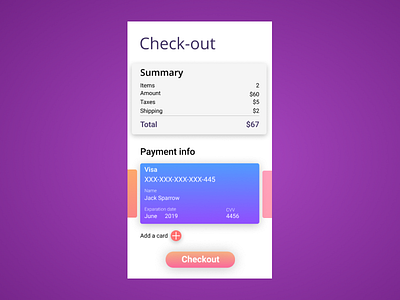 Mobile check-out checkout dailyui ui ux