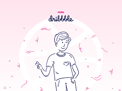 hello dribble character design designs dribbble first firstshot hello hello dribble illustration lineart minimal shot vector