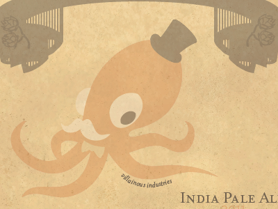 just a little guy beer label octopus