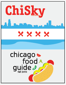 chicago food guide blue grey magazine red