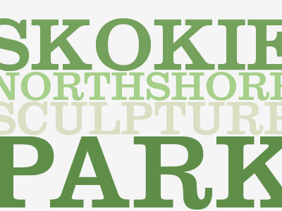 skokie northshore sculpture park green logo type