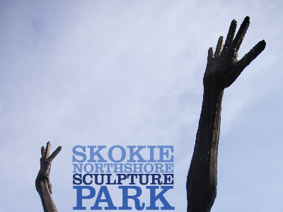 Skokie Northshore Sculpture Park - Postcard Front blue