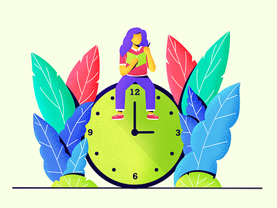 Time management illustration app illustration character illustrationl editorial illustraion flat illustration textured illustration ui illustration web illustration
