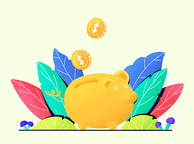 Piggy bank illustration coin editorial illustration piggy bank saving