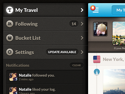 Travelog — Side Menu app iphone menu side travelog