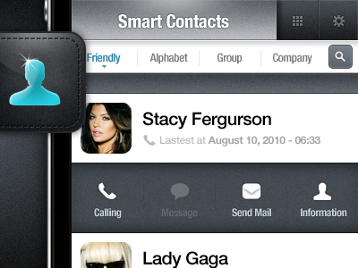 Smart Contacts (iPhone Contacts App) app contacts iphone ui