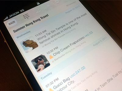 iPhone Travel App app iphone list travel ui