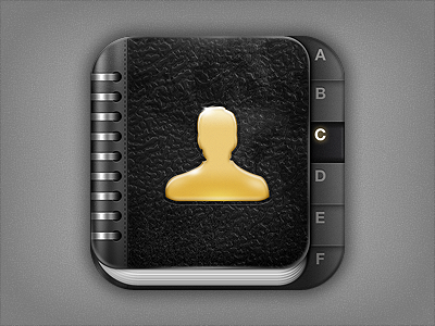 Icon for iPhone Contacts App app black contacts gold icon iphone leather