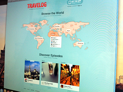 Travelog.me - Web app iphone travel travelog web