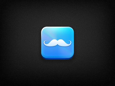 Mustache app blue icon ios iphone mustache prism skyblue