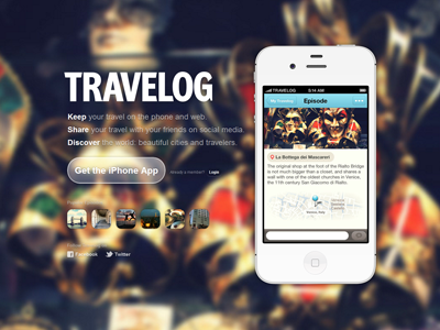 Travelog Website app iphone travel travelog website