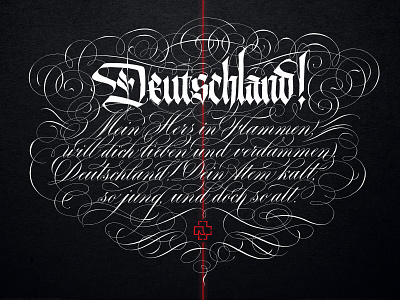 Deutschland blackletter calligraphy copperplate cursive deutschland flourishing fraktur handwriting italic lettering rammstein