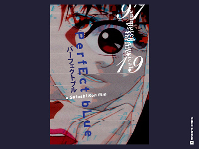 Perfect Blue (Satoshi Kon, 1997) Movie Poster anime cinema dada deconstructivism design drama graphic design japan movie poster movies perfect blue poster art poster design psychological satoshi kon typography