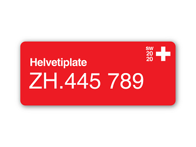 Helvetiplate - Swiss License Plate Dribbble Weekly Warmup branding car design dribbbleweeklywarmup graphic design helvetica illustrator license license plate minimalistic plates swiss travel typography vector warmup