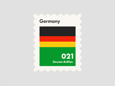 GERMANY 2021 - Dribbble Weekly Warm-Up bauhaus card color design dribbbleweeklywarmup futura germany graphic design minimalistic postcard rational simple stamp typography vector weekly warm up weeklywarmup