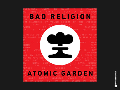 BAD RELIGION - ATOMIC GARDEN atomic black design dribbbleweeklywarmup garden graphic design icon minimalistic music punk rock red typography vector weeklywarmup