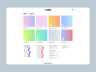 RAMS - Revamped UI color design gradient graphic design interface design minimalistic portfolio website rational space mono typography ui ux web wordpress wordpress design wordpress development wordpress theme